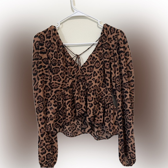 H&M Brown Leopard Print Blouse - Picture 6 of 6